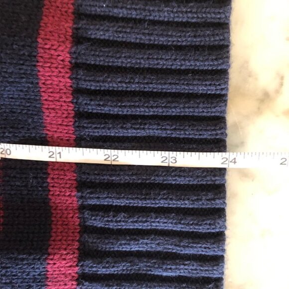 RALPH LAUREN POLO Cotton Crewneck Blue Red Stripe Sweater Boy Large - Picture 14 of 15